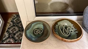 Kasalar, 2 ədədli dəst, rəng - Yaşıl, Keramika