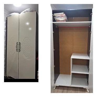 İşlənmiş, 2 qapılı, Bej, Digər material, Açılan, Düz dolab