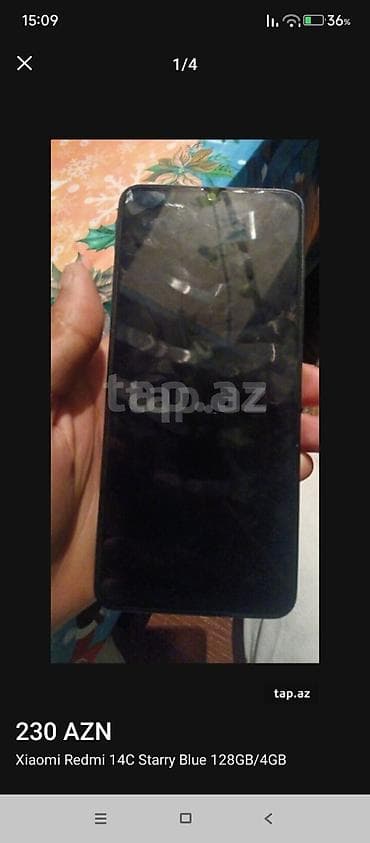 3g 4g modem: Redmi 14C, 128 GB, rəng - Mavi, Barmaq izi — 1