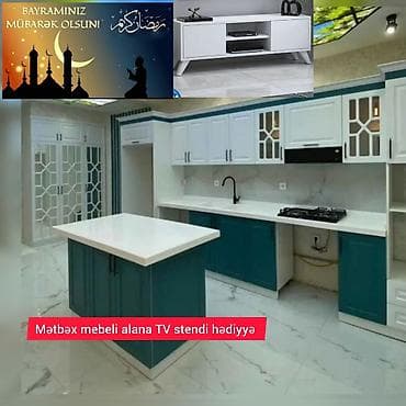 metbext mebili: Sifarişlə mətbəx dəsti, Özü çəkən petlələr, MDF, Pulsuz çatdırılma, Rayonlara çatdırılma — 2