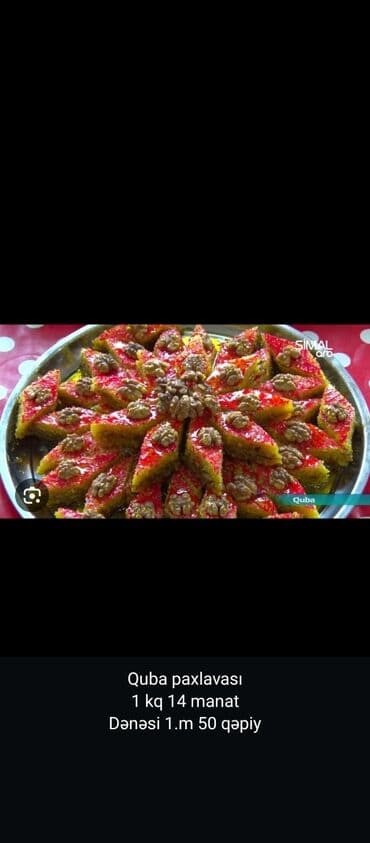 paxlava sekilleri: Məhsul: Quba paxlavası Təsvir: - Ənənəvi Quba üsulu ilə hazırlanmış — 1