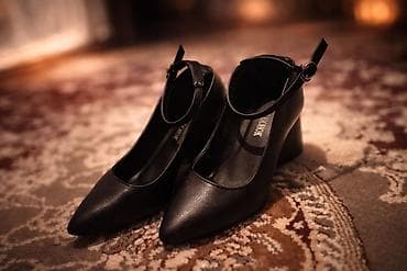 школьные туфли: Размер: 37, цвет - Черный, Новый — 1