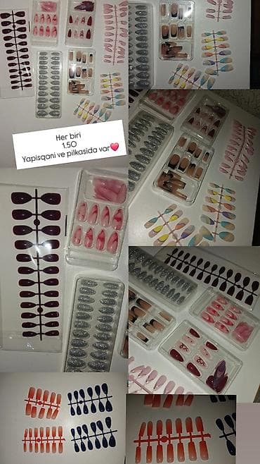 Məhsul: Hazır taxma dırnaq setləri Təsvir: - Müxtəlif formalarda