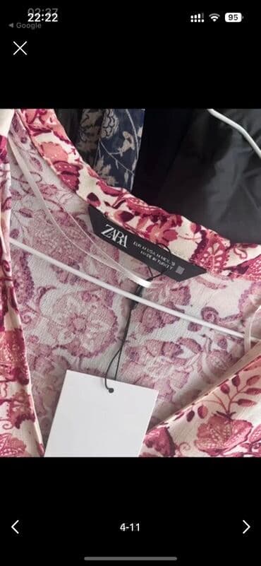 1 dollar neçe manatdir: Etiketli teze Zara, uzunqol, güllü printli don — 19