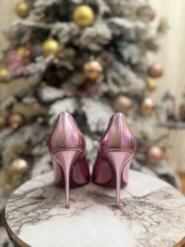 Makasin və loferlər: Məhsul: Qadın stiletto tufli - Rəng: metalik rozə/çəhrayı - Material — 1