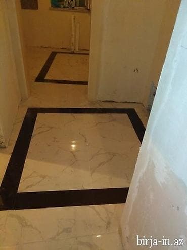 Mərmər naxışlı keramika plitələrinin döşənməsi xidməti kafel metlağ