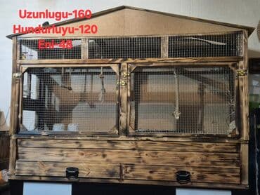 Ağac konstruksiyalı iri quş qəfəsi/volyer Ölçülər (şəkildə