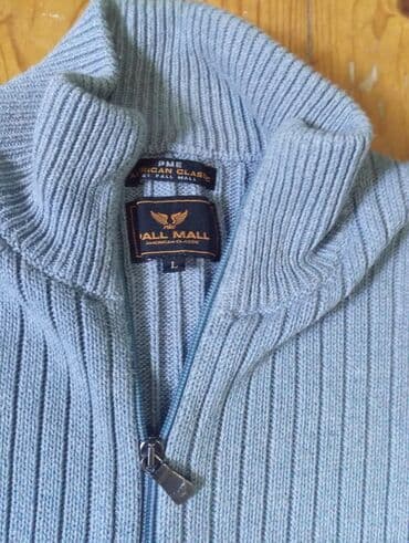 черные мужские джемперы: Мужской свитер, L, цвет - Голубой — 2