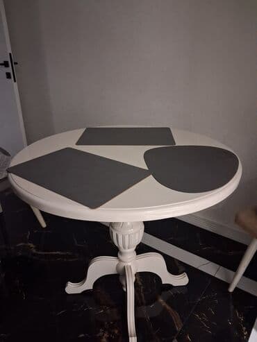 Стулья: Гостиный стол, Нераскладной, MDF, Круглый стол — 3