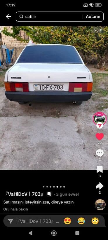 w210 fara şuşəsi: LADA Samara (sedan) – ağ rəngdə, ön və arxa plastik qara bamperlərlə — 3