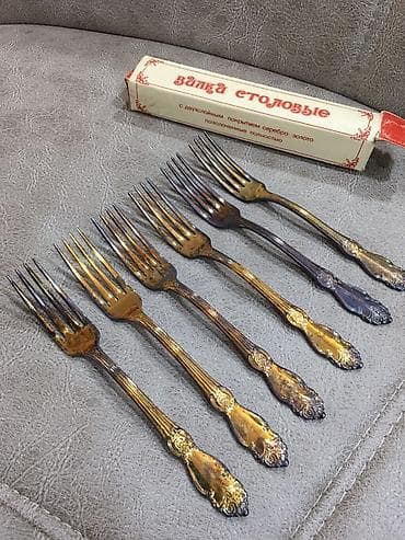 столовые приборы: Məhsul: Sovet istehsalı masa çəngəlləri dəsti Təsvir: - 6 ədəd — 1