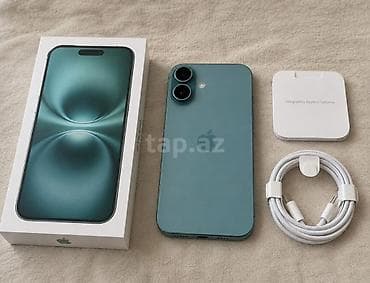 2.el macbook: IPhone 16, 128 GB, Yaşıl, Zəmanət, Barmaq izi, Simsiz şarj — 1