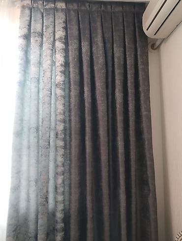 maqnit: Qara-boz tonlarda ikili pərdə dəsti - Tərkib: Qalın dekorativ pərdə + — 3