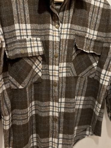 hind geyimi: 20 azn Oversize flanel köynək-gödəkçə - Naxış: iri dama (qəhvəyi — 3