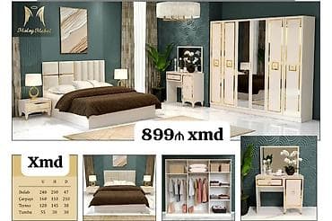 Melsy Mebel yataq otağı dəsti Komplekt tərkibi və ölçülər (U x H x D