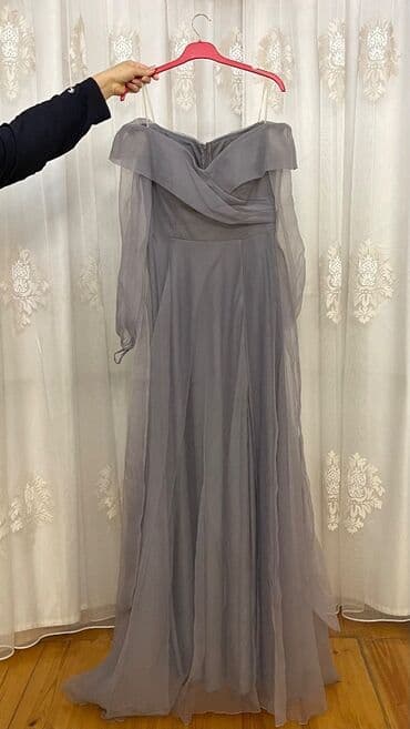 ziyafət geyimləri 2024: Boz Ziyafət Donu Vəziyyət: 1 dəfə geyinilib Material: Şifon çoxqat — 1