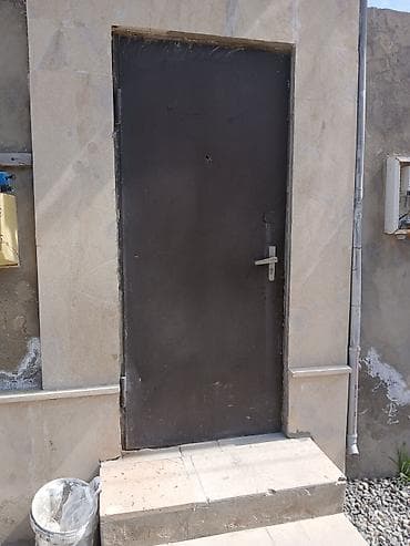 1 otaqlı həyət evi – mətbəx-studio planı - Giriş: dəmir giriş qapısı