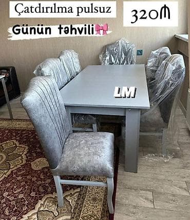 Masa dəsti MASA +6 STULL💥 Masa bağlı: 90×1.70+6stul: 320₼ Masa — 2