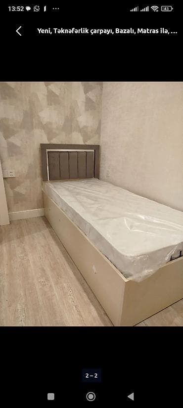 plasmas panel: Dərin bazalı tək nəfərlik çarpayı - Ölçü: 200x90 sm - Dərin baza — 3
