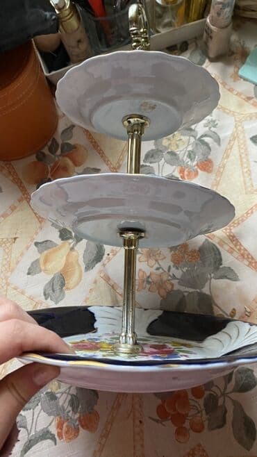 Блюда для тортов и сладостей: Тарелки, 1 шт., цвет - Синий, Фарфор — 6