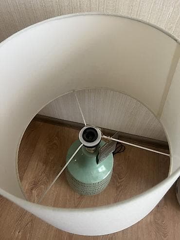 dekorativ yonca: Masaüstü lampa – Comcasa - Material: keramika gövdə, pambıq abaşur - — 3