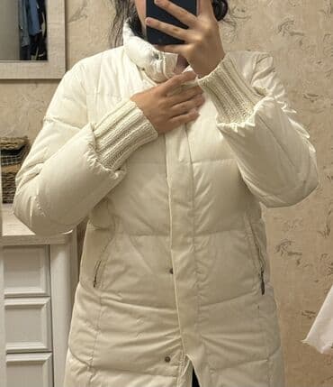 qabarıq qadın tolstovkaları: Ağ rəngli qadın pufik palto - Rəng: qırıq ağ/ivori - Model: uzun — 1