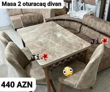 perla stul: Mətbəx/Qonaq otağı üçün yemək dəsti Seçimlər: - Masa + 2 oturacaq — 1