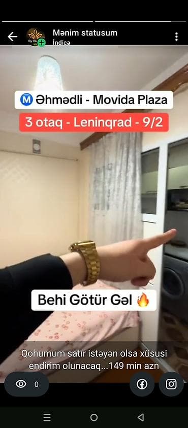 fin evlərinin qiyməti: Əhmədli metrosu – Movida Plaza yaxınlığı Leningrad layihəsi, 9/2 — 8