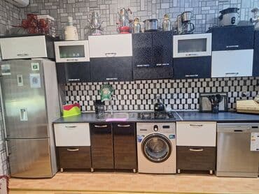 metbex ucun moyka: Mətbəx mebeli dəsti – modul sistem - Üslub: qara-ağ, parlaq fasadlar — 2