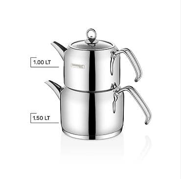 assa cayinin terkibi: Yeni, rəng - Gümüşü, Dəm caydanı, 1 l, Türkiyə — 3