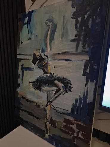 Əl işi yağlı boya tablo – “Balerina” - Texnika: yağlı boya, palitra — 1