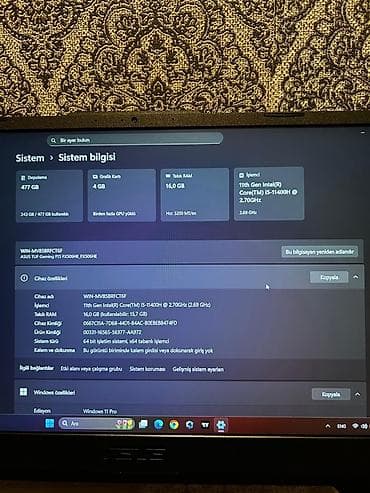 asus rog 5s: ASUS TUF Gaming F15 (FX507) oyun noutbuku - Ekran: 15.6", 144 Hz — 6