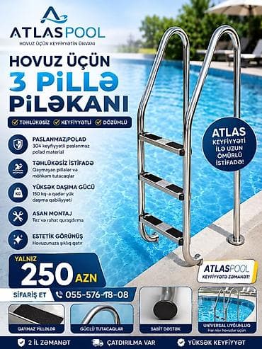 🏊 AtlasPool 3 Pilləli Hovuz Pilləkəni Hovuzunuza rahat və təhlükəsiz lalafo.az -da 🏊 AtlasPool 3 Pilləli Hovuz Pilləkəni Hovuzunuza rahat və təhlükəsiz