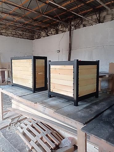 Metal çərçivəli taxta dekorativ küplər / çiçək qabları - Material lalafo.az -da Metal çərçivəli taxta dekorativ küplər / çiçək qabları - Material