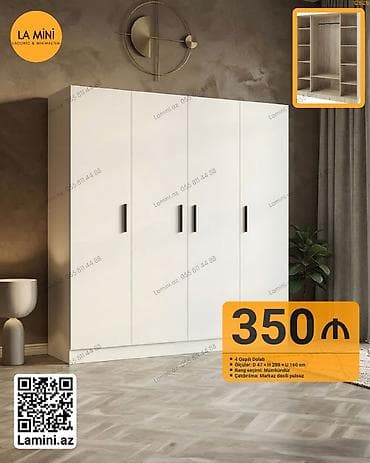 LA MINI – 4 qapılı dolab - Ölçülər: E 47 × H 200 × U 160 sm - Rəng