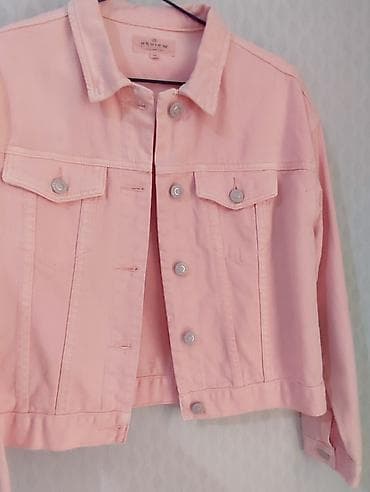 Məhsul: Açıq çəhrayı cins jaket - Model: Klassik denim jaket, qısa — 1