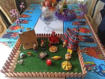 Другой декор и предметы интерьера: Novruz Temalı Miniatür Kompozisiya Seti - Taxta çəpərlə əhatələnmiş — 2