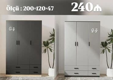 şlaf: Açılan, 3 qapılı Düz dolab, Şifonyer — 1