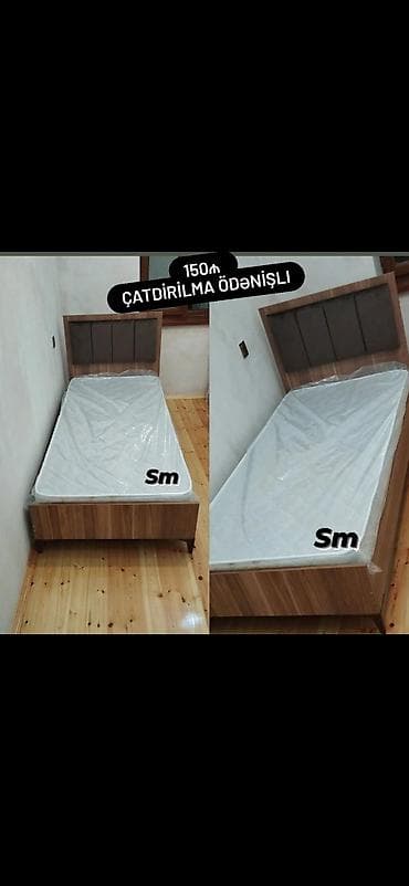 Yeni, Təknəfərlik çarpayı, Bazasız, Matras ilə, Siyirməsiz