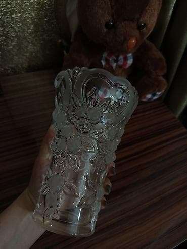 salat qablari: Şüşə qablar dəsti - 3 ədəd ayaqlı şirniyyat/ dondurma qabı: kəsim — 7