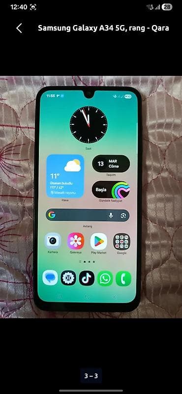 Samsung Galaxy A34 5G, 128 GB, rəng - Qara, İki sim kartlı