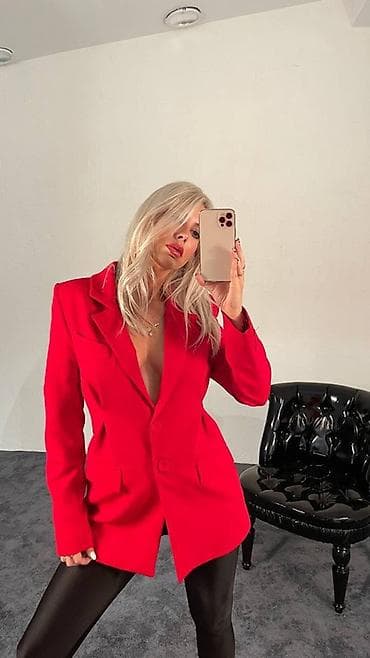 klassik qadın şalvarları: Qadınlar üçün klassik model blazer - Model: düz kəsim, beldə yüngül — 2