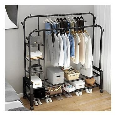 İki səviyyəli mobil paltar asılqanı və çoxfunksiyalı rəf sistemi - — 2