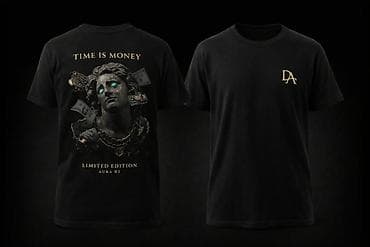 🖤kişi üçünQara rəngli qrafik T‑şört kolleksiyası – Dark Aura — 7