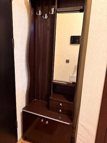 dolab dəhliz: 2 qapılı, Güzgülü, Qəhvəyi, Digər material, Açılan, Düz dolab — 2