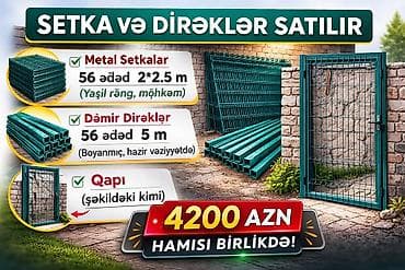 Setka və dirəklər komplekti - Metal setkalar: 56 ədəd, ölçü 2×2.5 m