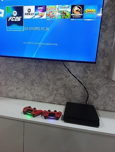 ps4 pro disk: Playstation 4 slim 500gb əla vəziyətdə, plombu üzərində, 2 original — 1