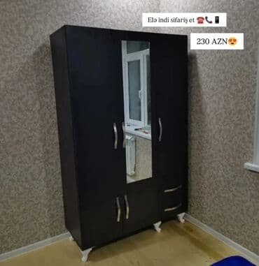 Dolablar: Yeni, Açılan, 3 qapılı Düz dolab, Qarderob, paltar dolabı, Azərbaycan — 1