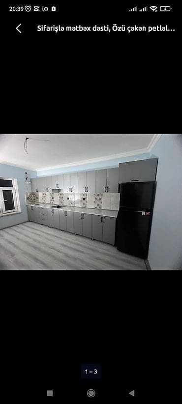 Müasir dizayna uyğun sifarişlə mətbəx mebeli dəsti - Üst və alt — 2