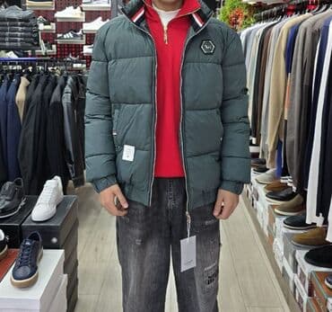 Futbolkalar: Mövsümə uyğun kişi şişmə gödəkçə - Rəng: tünd yaşıl (xaki tona yaxın) — 4